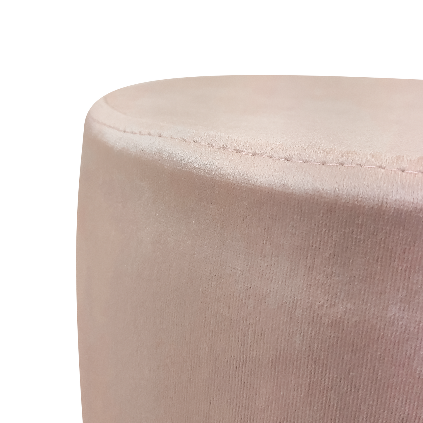 27cm High Circular Footstool - Waterproof Suede Pouf, Wooden Feet